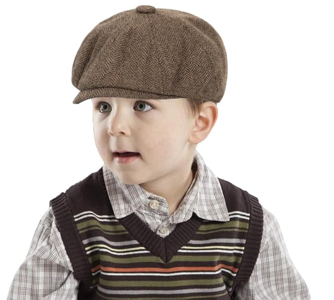 Amazon.com: Boys-Vintage-Newsboy-Cap Tweed Flat Beret Cabbie